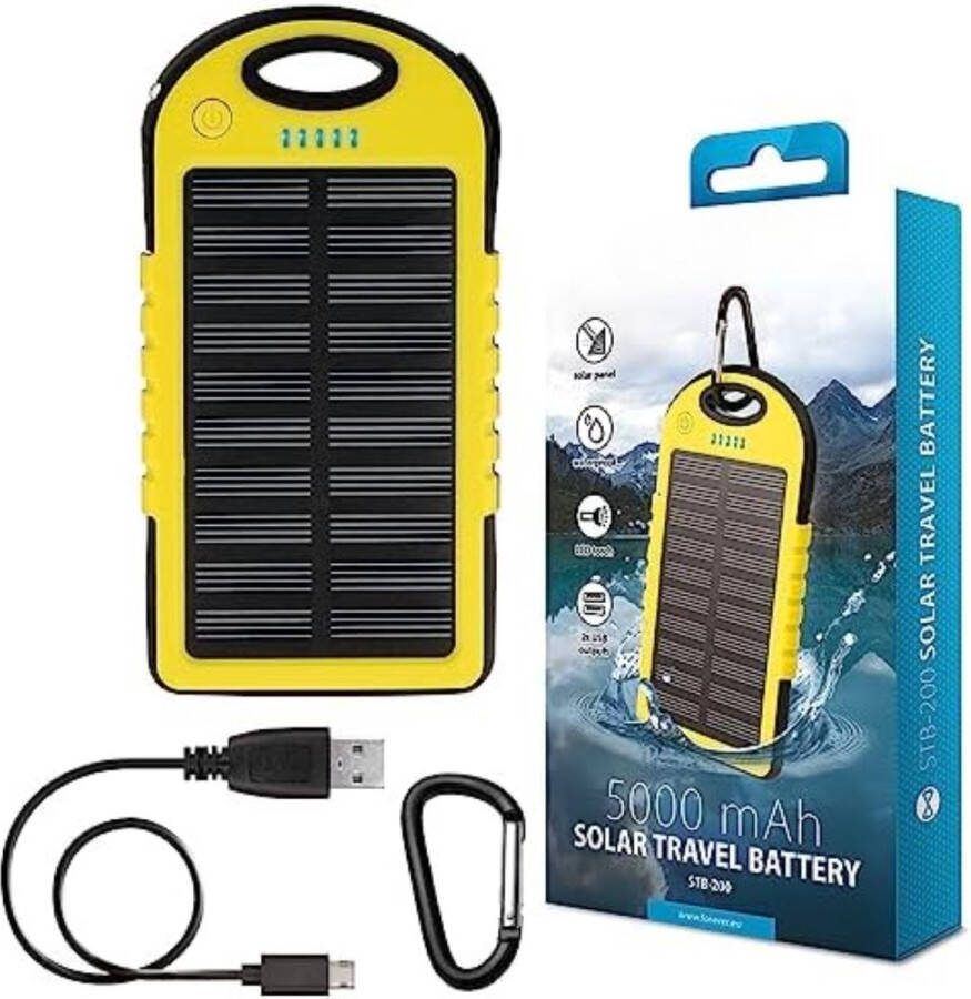 Velox Solar charger Solar oplader Solar charger zonnepaneel Solar charger powerbank Geel