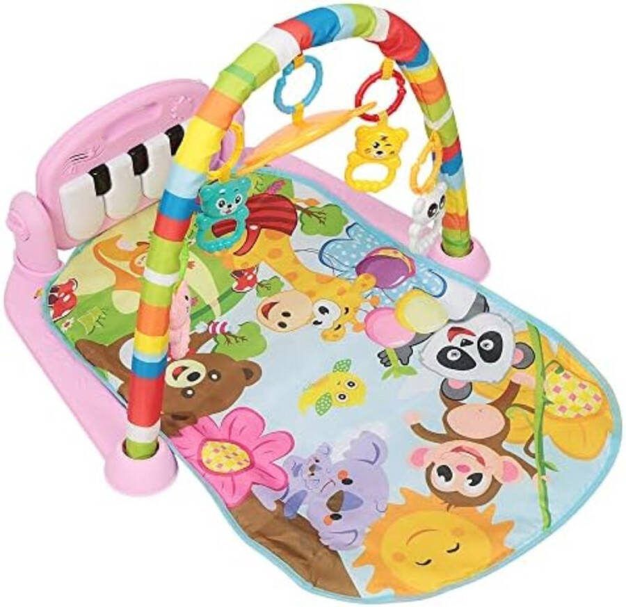 Velox Speelkleed baby met boog- Speelmat met boog Activiteitenboog voor baby's 4-in-1 roze