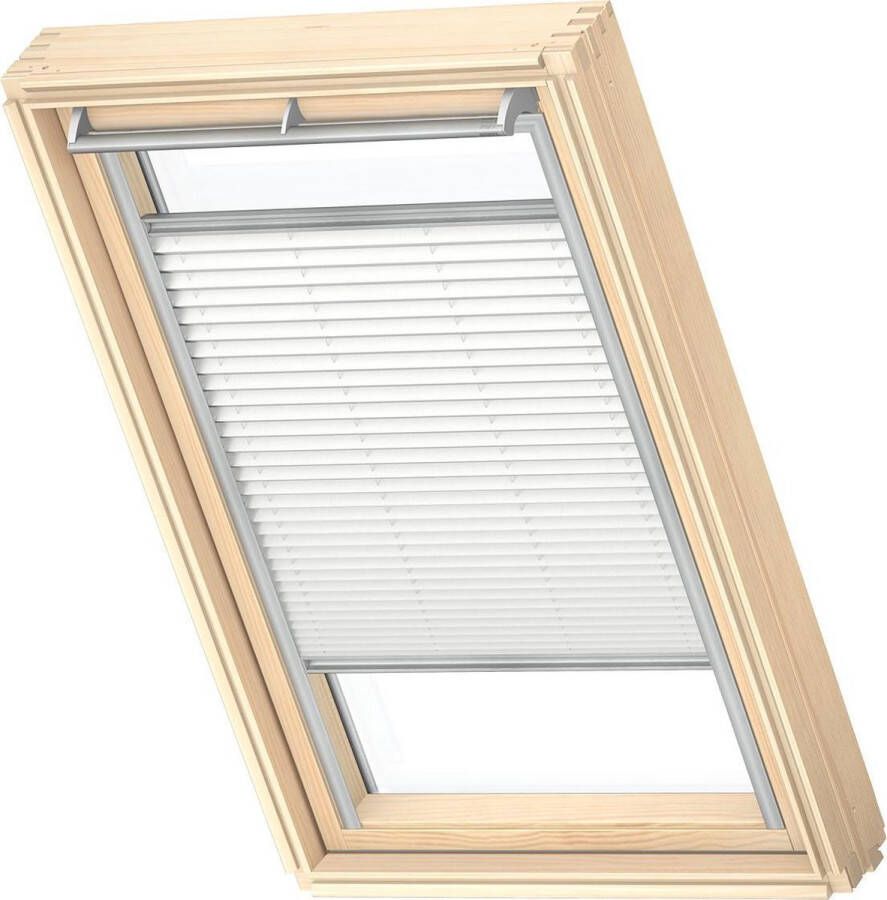 VELUX Origineel Plisségordijn (FHL) Zilveren Kozijn C02 Wit