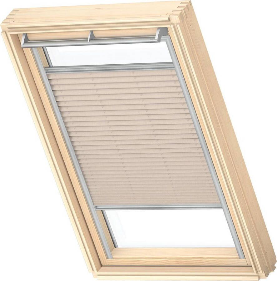 VELUX Origineel Plisségordijn (FHL) Zilveren Kozijn CK02 Classic Sand