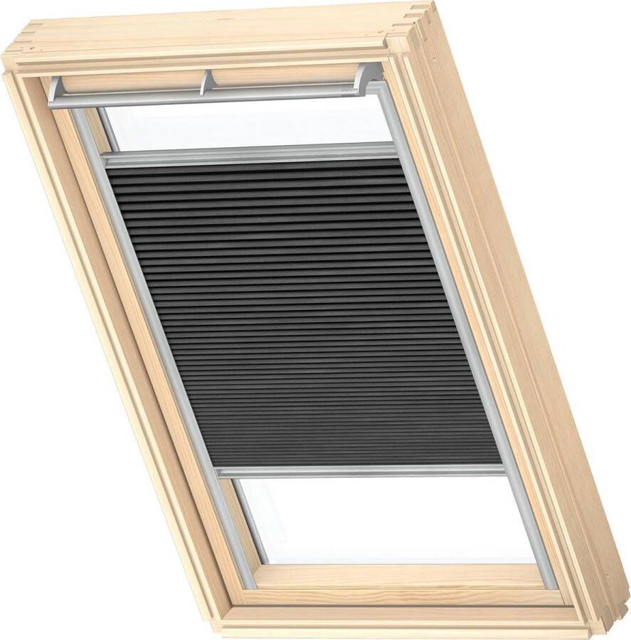 VELUX Origineel Verduisterend Plisségordijn (FHC) Zilveren Kozijn 6 C04 Black