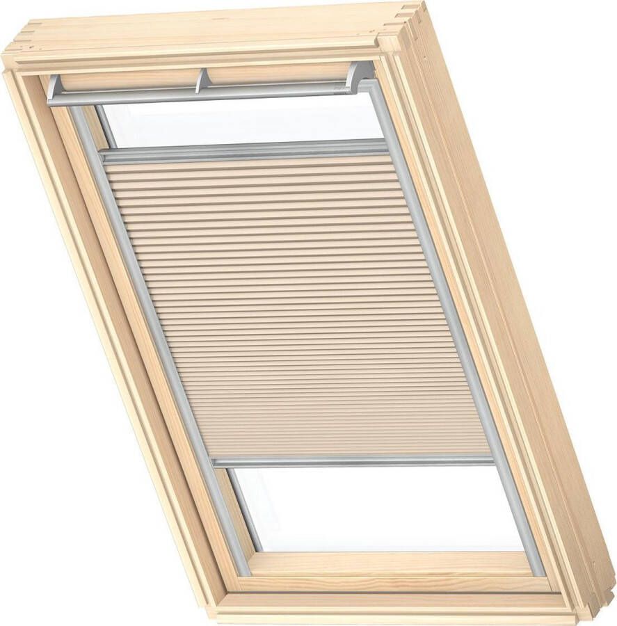 VELUX Origineel Verduisterend Plisségordijn (FHC) Zilveren Kozijn PK08 Beige