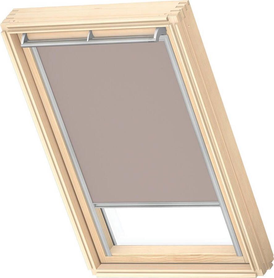 VELUX Origineel Verduisterend Rolgordijn (DKL) Zilveren Kozijn C02 Light Taupe