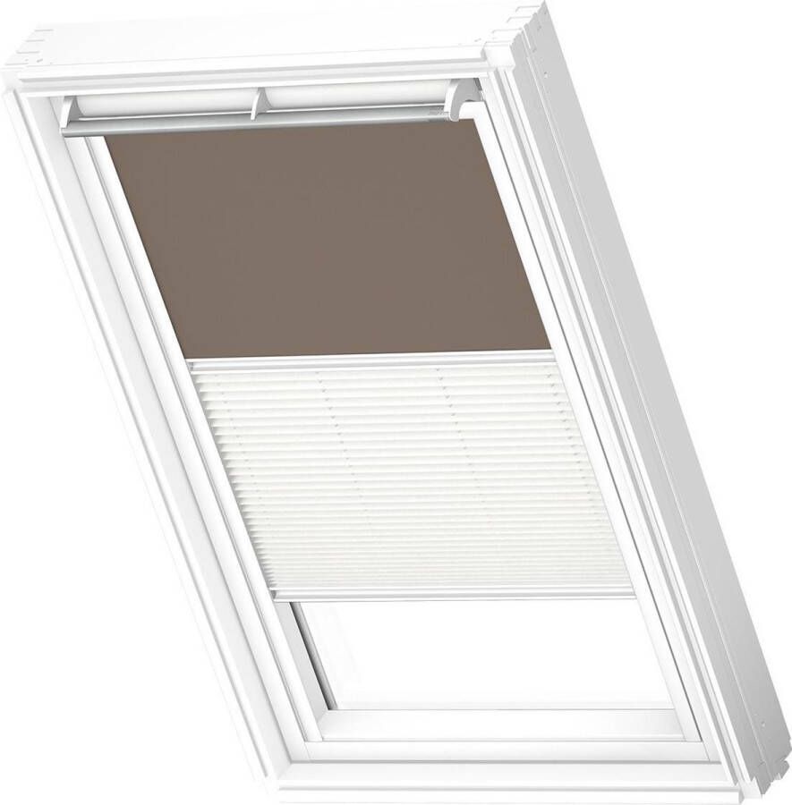 VELUX Manueel Duo Verduisterend Rolgordijn White Line Dfd Ck02 4574swl Warm Grijs Wit