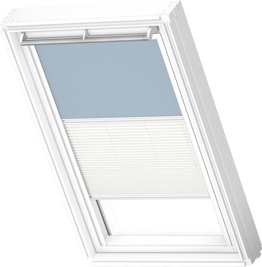 VELUX Origineel Verduisterend Rolgordijn Plus Plissé (DFD) Wit Kozijn MK04 Light Blue