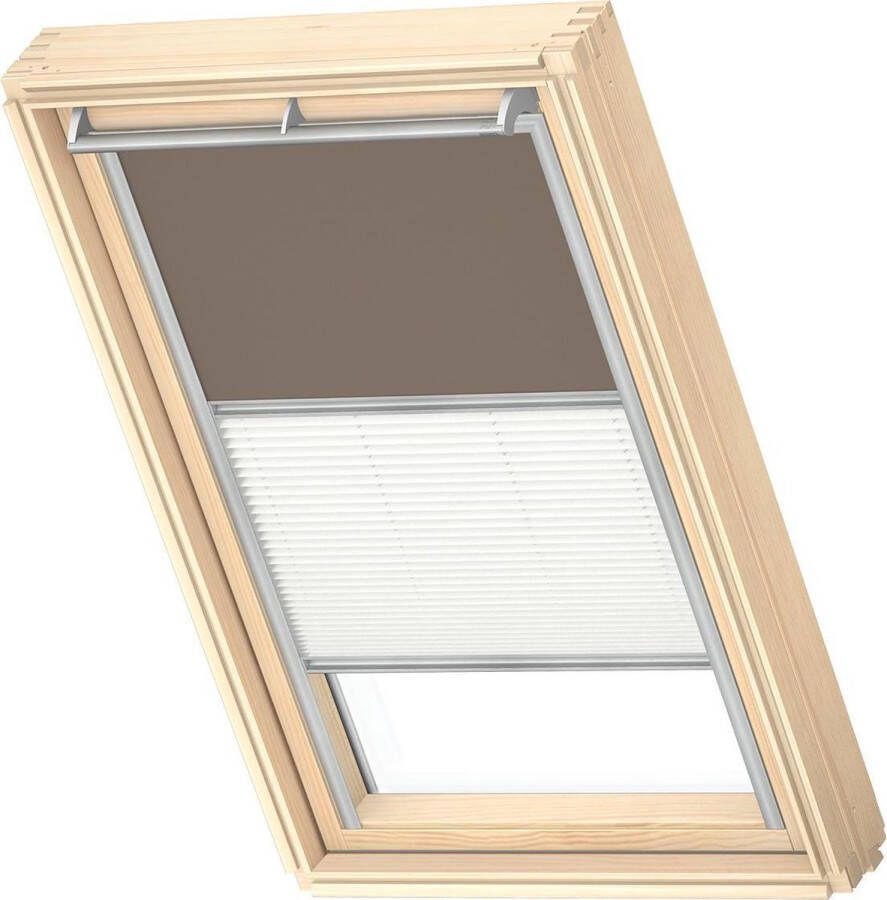 VELUX Origineel Verduisterend Rolgordijn Plus Plissé (DFD) Zilveren Kozijn M08 308 2 Warm Grey