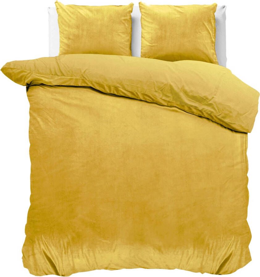 Velvet Duvet Cover Fluweel zachte velvet dekbedovertrek uni goud 140x200 220 (eenpersoons) super fijn slapen stijlvolle uitstraling luxe kwaliteit met handige drukknopen