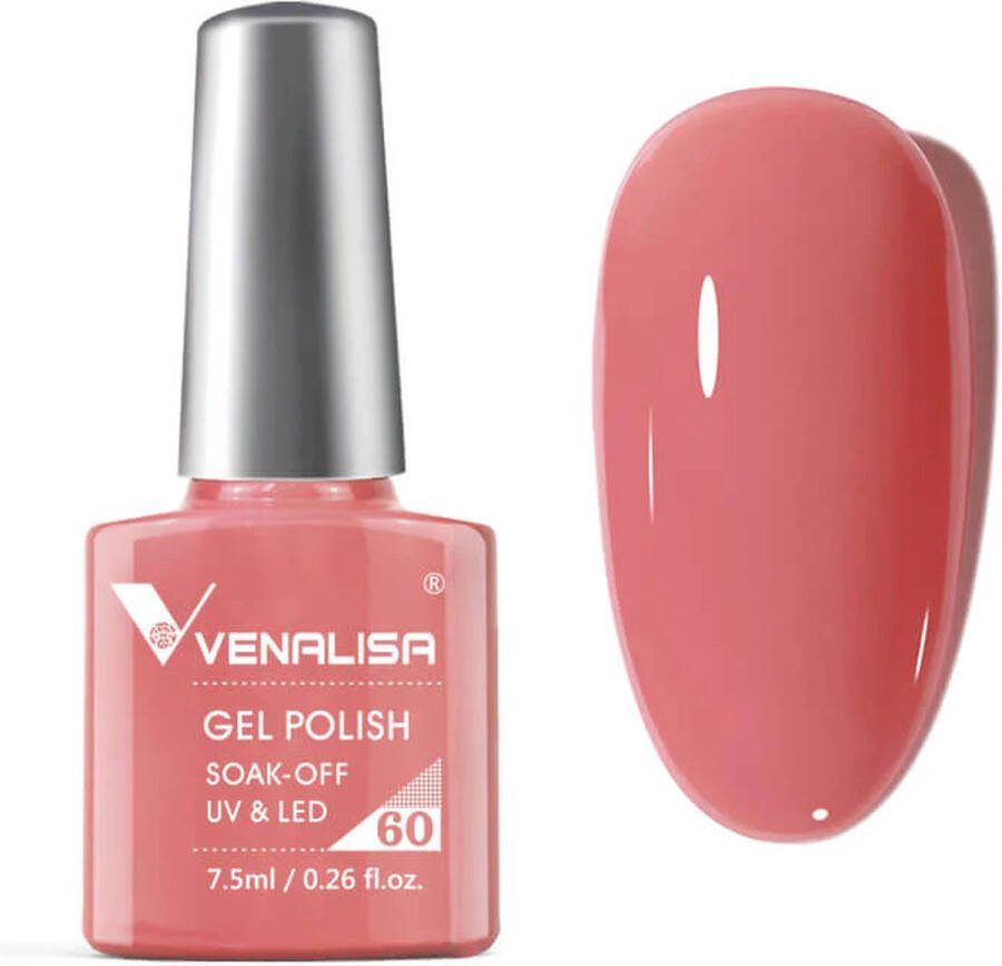 Venalisa UV Gellak Peach Pink 7.5 ml Perzik Gellak Roze Peach Gellak Roze Gellak Kleuren Gellak Nagellak