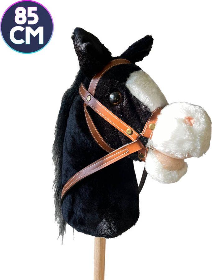 Venditoy Hobbyhorse Stok Paard Zwart Stokpaardje Houten Speelgoed Peuter Buitenspeelgoed Hobby Horse Spullen 85 CM Midnight