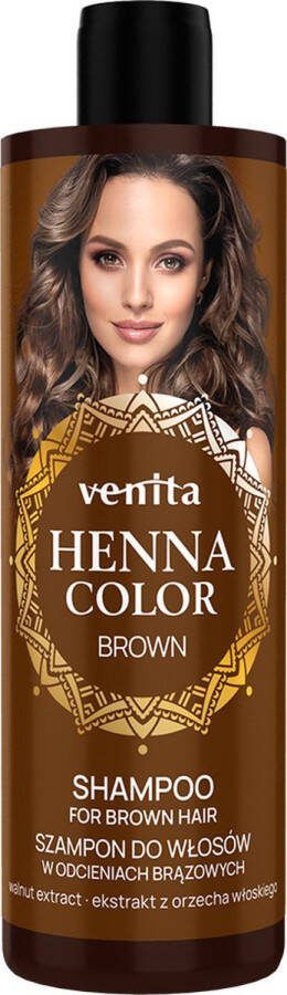 Venita HENNA COLOR Kleurbeschermende Natuurlijke VOEDENDE Shampoo voor Brown Bruin Haar Cheveux Bruns 300ml