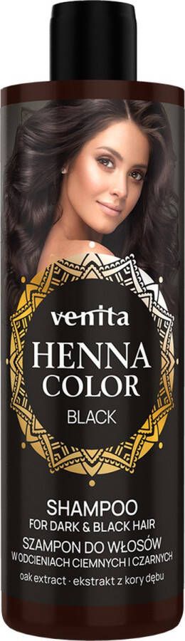 Venita HENNA COLOR Kleurbeschermende Natuurlijke Voedende Shampoo voor Donker & Black Zwart Haar Noire 300ml