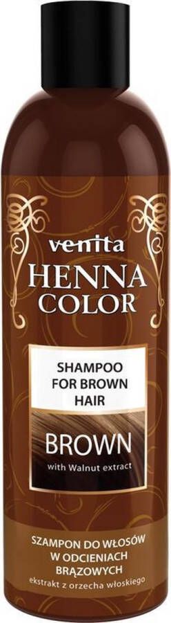Venita HENNA COLOR Kleurbeschermende Natuurlijke Voedende Shampoo voor Brown Bruin Haar 250ml