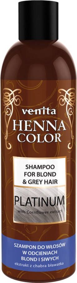 Venita HENNA COLOR Kleurbeschermende Natuurlijke Voedende Shampoo voor Platinum Blond Grijs Haar 250ml