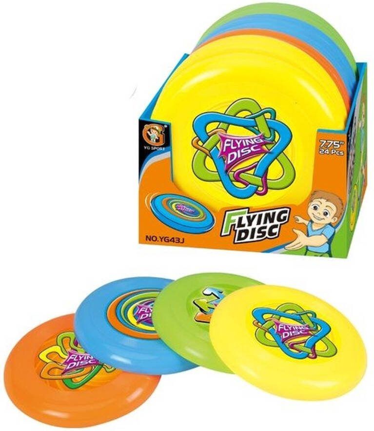 Venjoy 24 stuks Frisbee 20 cm uitdeelcadeautje traktatie kinderverrassingen geel groen blauw oranje