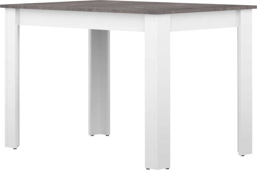Vente-unique Eettafel CASSY II 4 personen wit blad met betonaspect L 110 cm x H 73 cm x D 70 cm