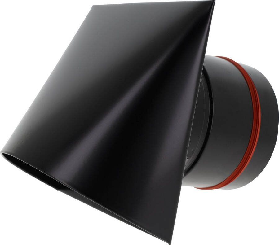 VentilatieParts Gevelrooster zwart Ø160mm van RVS304 Buitenrooster met Windbreker en Insectengaas Eenvoudige Montage Voor Afzuigkap Droger & Houtkachel Gevelkap 1 stuk