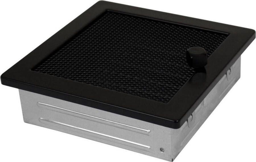 VentilatieParts Luchtrooster 160x160mm verstelbare lamellen zwart PRO