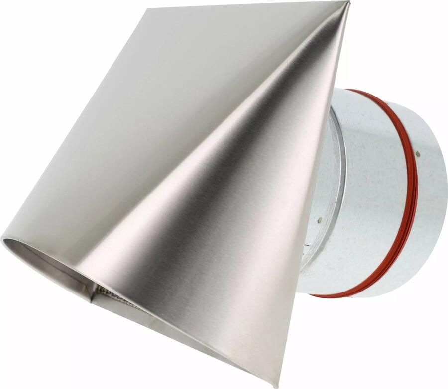 VentilatieParts Gevelrooster RVS Ø150mm Buitenrooster met Windbreker en Insectengaas Eenvoudige Montage Voor Afzuigkap Droger & Houtkachel Gevelkap 1 stuk