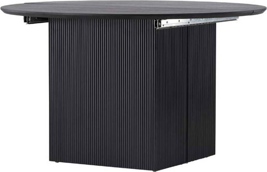 Venture Design Matilda eetkamertafel Ø130cm uittrekbaar met extra plaat zwart