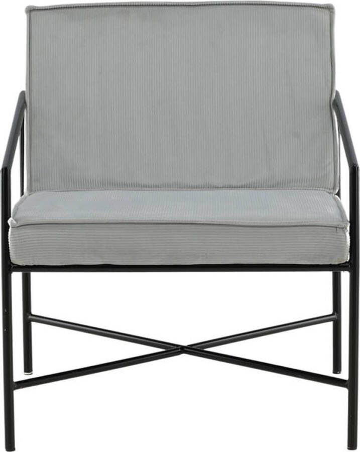 Venture Design Rakel fauteuil fluweel grijs
