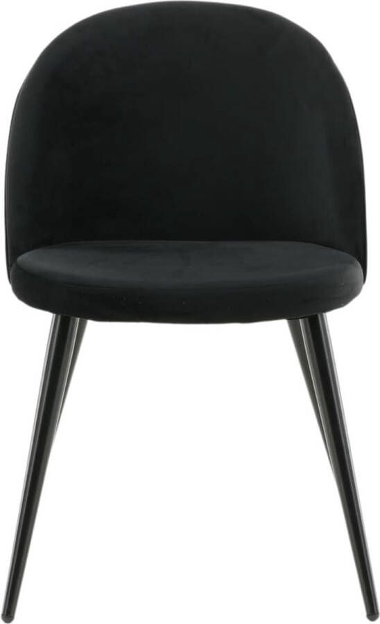 Venture Home Eetkamerstoelen 2 st Velvet fluweel zwart