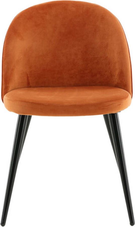 Venture Home Venture-Home-Eetkamerstoelen-2-st-Velvet-fluweel-zwart-en-roestoranje