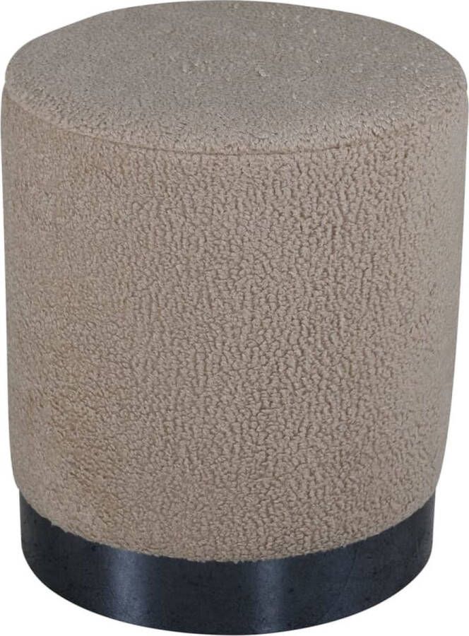 Venture Home Venture-Home-Poef-Benji-35x35x42 5-cm-teddy-beige-en-zwart