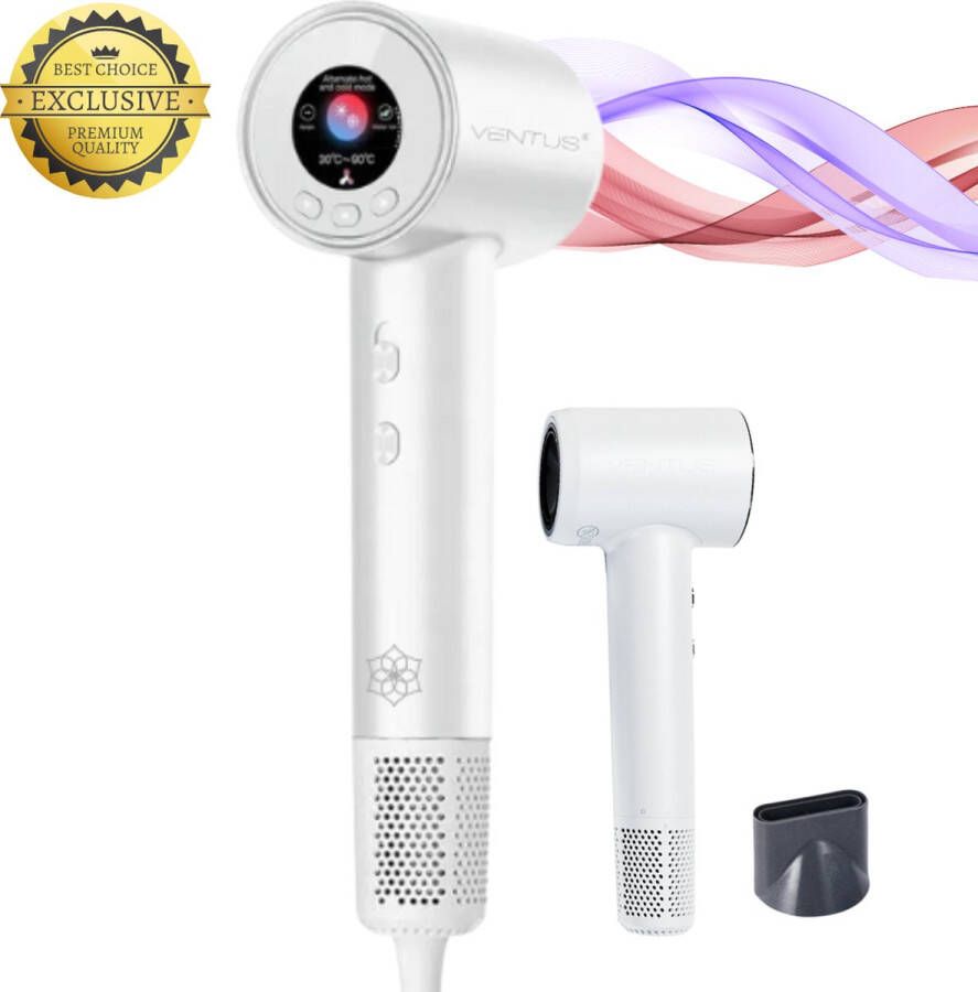 VENTUS Perfect Dry Haarfohn Haardroger Smart Touch handgreep HD display Ionische Föhn Smart Föhn professionele haardroger haarstylingtools