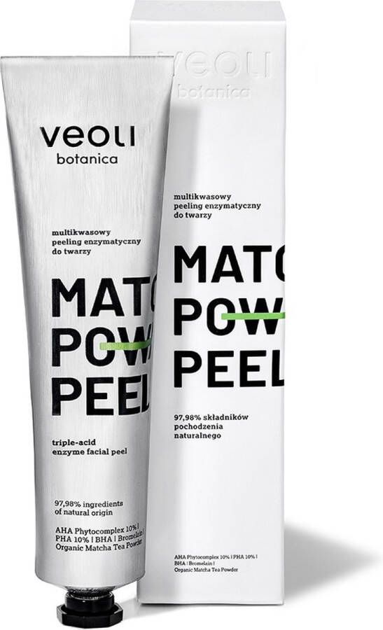 Veoli Botanica Matcha Power Peel multi-acid enzymatische gezichtsscrub 75ml