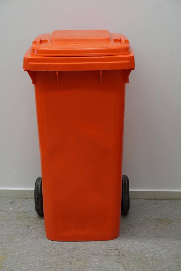 Vepabins 120Liter Oranje Kunststof Kliko Afval Rolcontainer Mini container