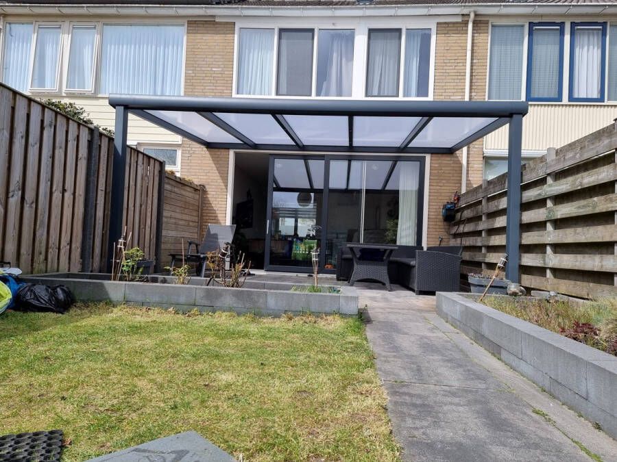 Verako Luxe moderne overkapping 600x250 cm Te gebruiken als veranda pergola afdak & carport Weerbestendig Aluminium