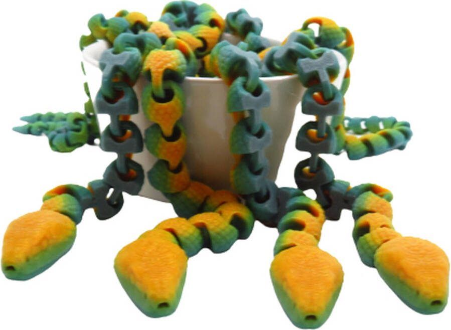 Vera's Arts & Dice Fidget Toy Slang Gradiënt Regenboog 3D Print Handgemaakt Multi Kleur Verschillende Kleur Verlopen Uniek! One of a Kind Articulated Snake Gelede Gewrichten Slang Huisdier Fidget Speelgoed