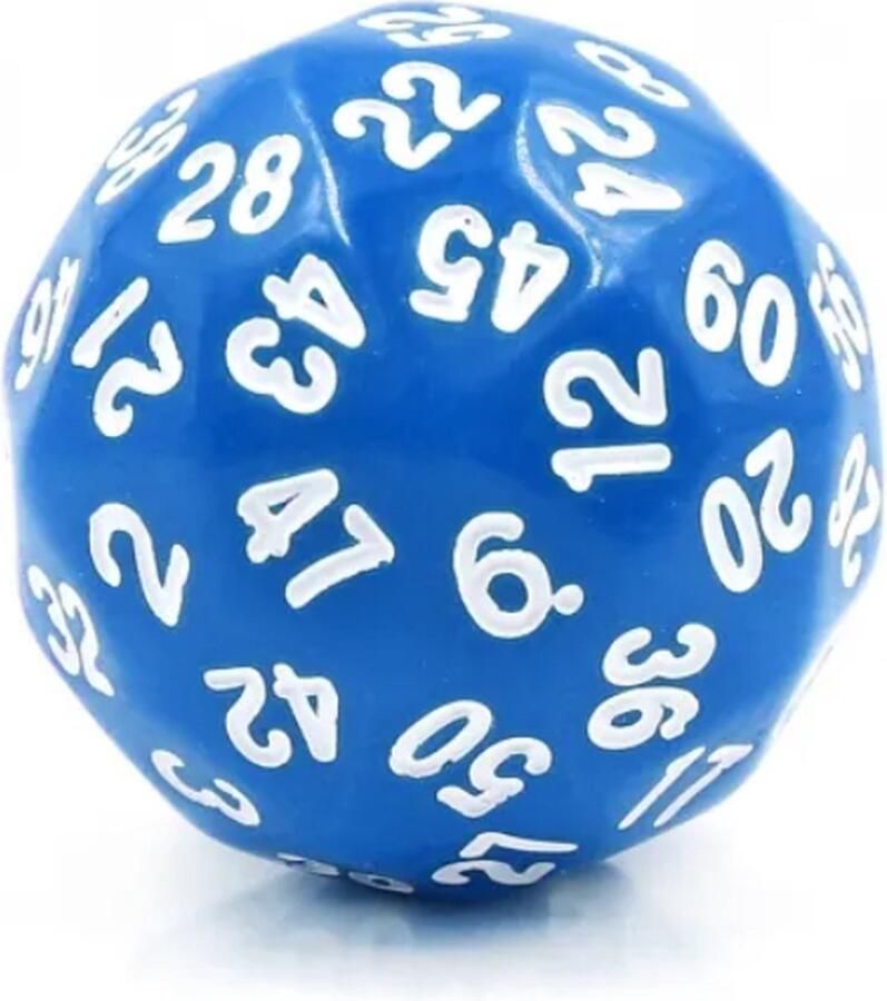 Vera's Arts & Dice D60 Blue Butterfly Blauw met Witte Nummers D Zestig D Sixty D&D Dobbelsteen 60-Zijdige Dobbelsteen Dobbelstenen Collectie RPGs Dungeons and Dragons