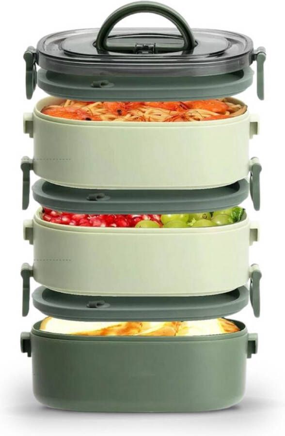 Verdea Salade Lunchbox 3-delig Broodtrommel BPA vrij Vries & Magnetron bestendig