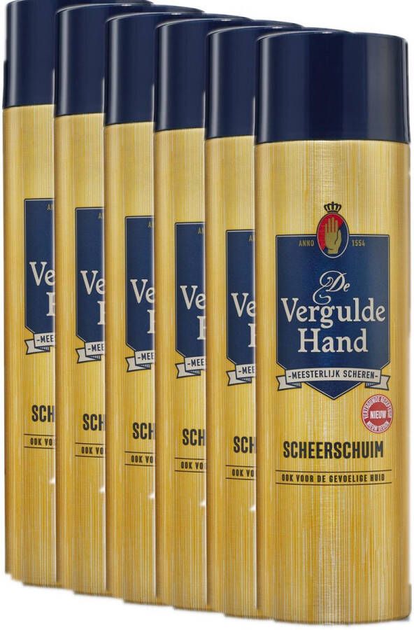 Vergulde Hand Scheerschuim Voordeelverpakking 6 x 250 ml