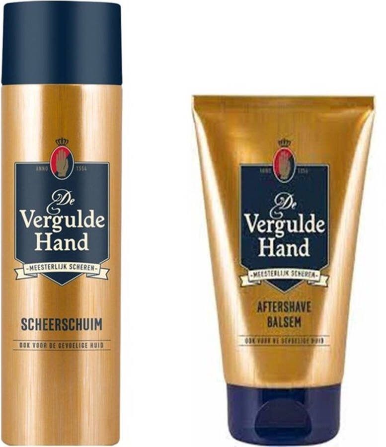 Vergulde Hand Set Aftershave Balsem & Scheerschuim