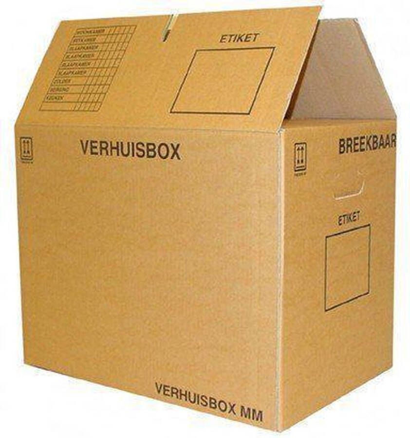 Verhuisdozen Express Verhuisdozen dubbelgolf 7mm dik 48x32x38cm. Bruin. Set a 20 stuks.