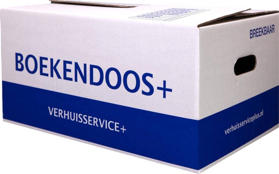 Verhuisservice+ Boekendozen 25 stuks 37 Liter KlikKlak Verhuisdoos Zelfsluitend Dubbel golf karton Extra Sterk 60kg draagvermogen