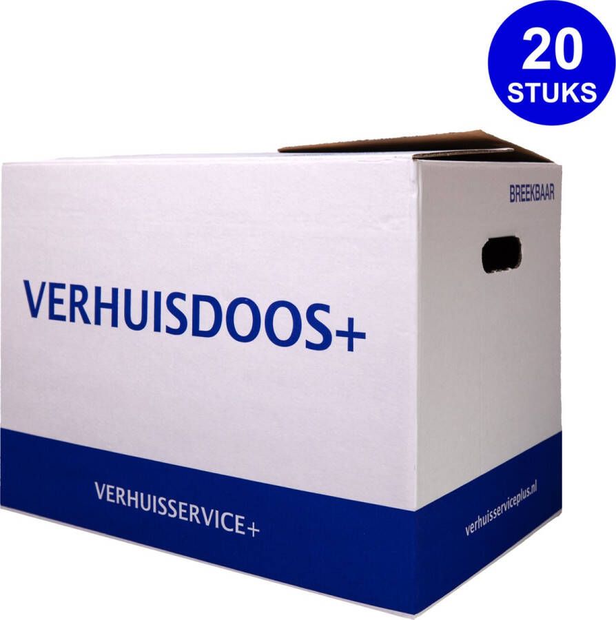 Verhuisservice+ Verhuisdozen 20 stuks 57 Liter Autolock Verhuisdoos Zelfsluitend Stevig Geen tape nodig