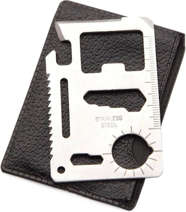 VERK GROUP 11 in 1 multi tool survival kaart RVS Multitool in je Portemonnee 4 5 x 6 7 x 0 2 cm