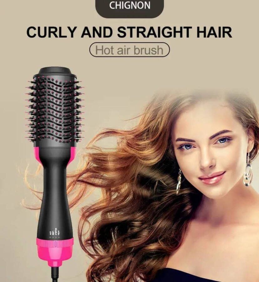 VERK GROUP 4-in-1 Fohnborstel Rond-Keramische Magic brush -Lang Kort Stijl Krullen-1000w-Zwart
