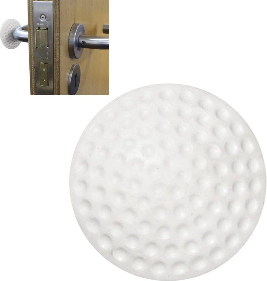VERK GROUP Deurbeschermers Deurklink buffers Deurstopper Muurbeschermer Zelfklevend 2 stuks Wit Diameter 5 cm