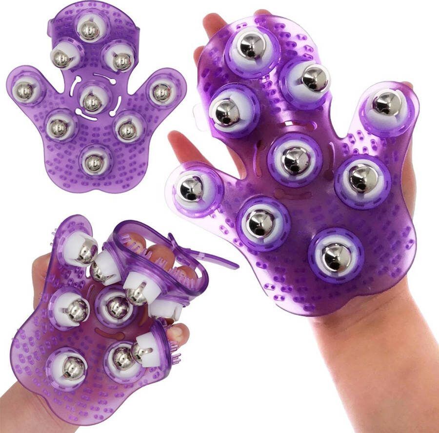 VERK GROUP Massagehandschoen Massage Roller – Massage Apparaat Tegen Cellulite en Spierpijn Gezondheid Paars
