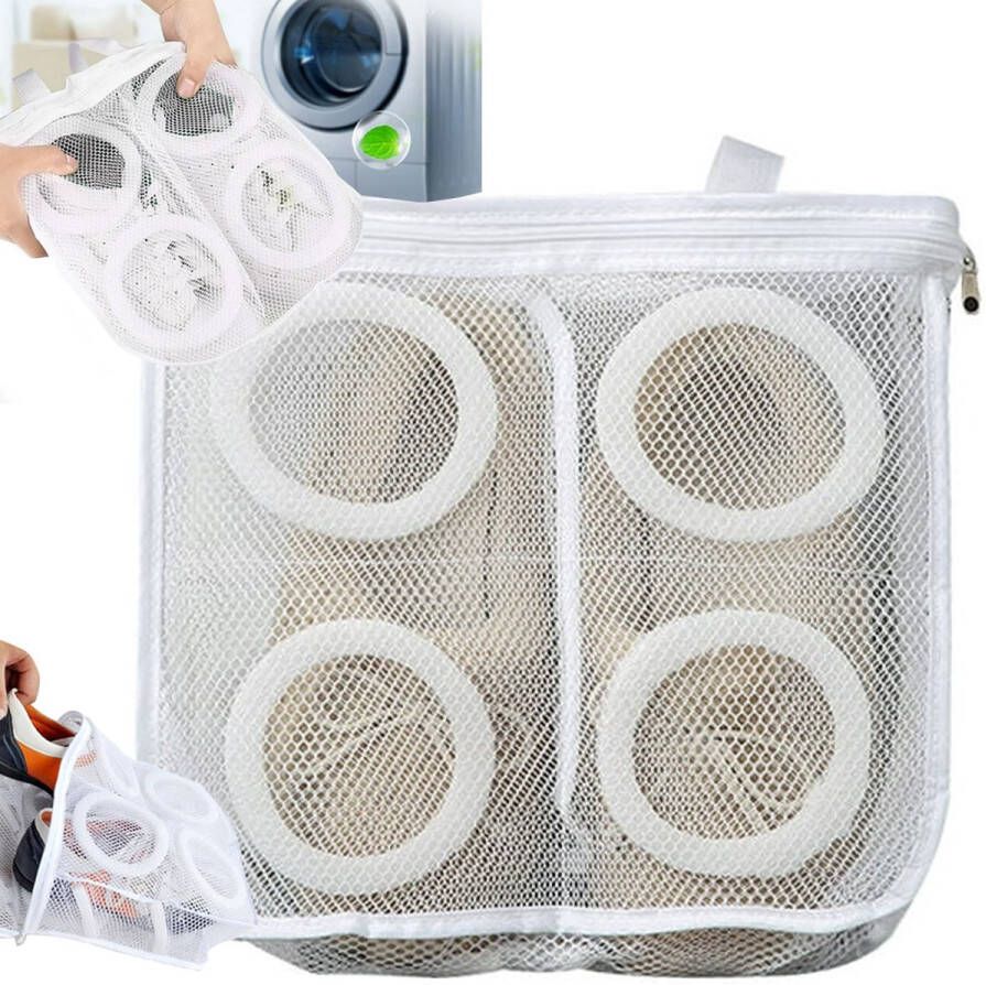 VERK GROUP Waszak Wit Voor sneakers en schoenen -Wasmachine net Wasnet Multibescherming BH ondergoed kleding Voor 1 paar schoenen