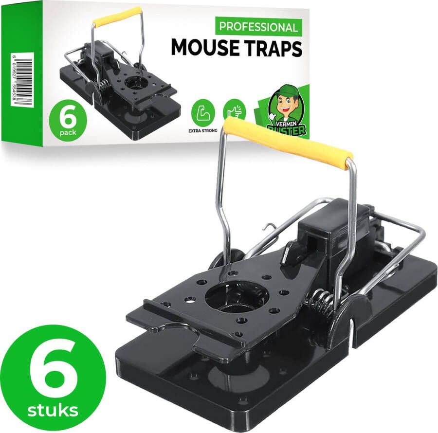 VerminBuster Muizenval 6 stuks Mouse Trap Voor binnen en buiten Professionele Muizenklemmen