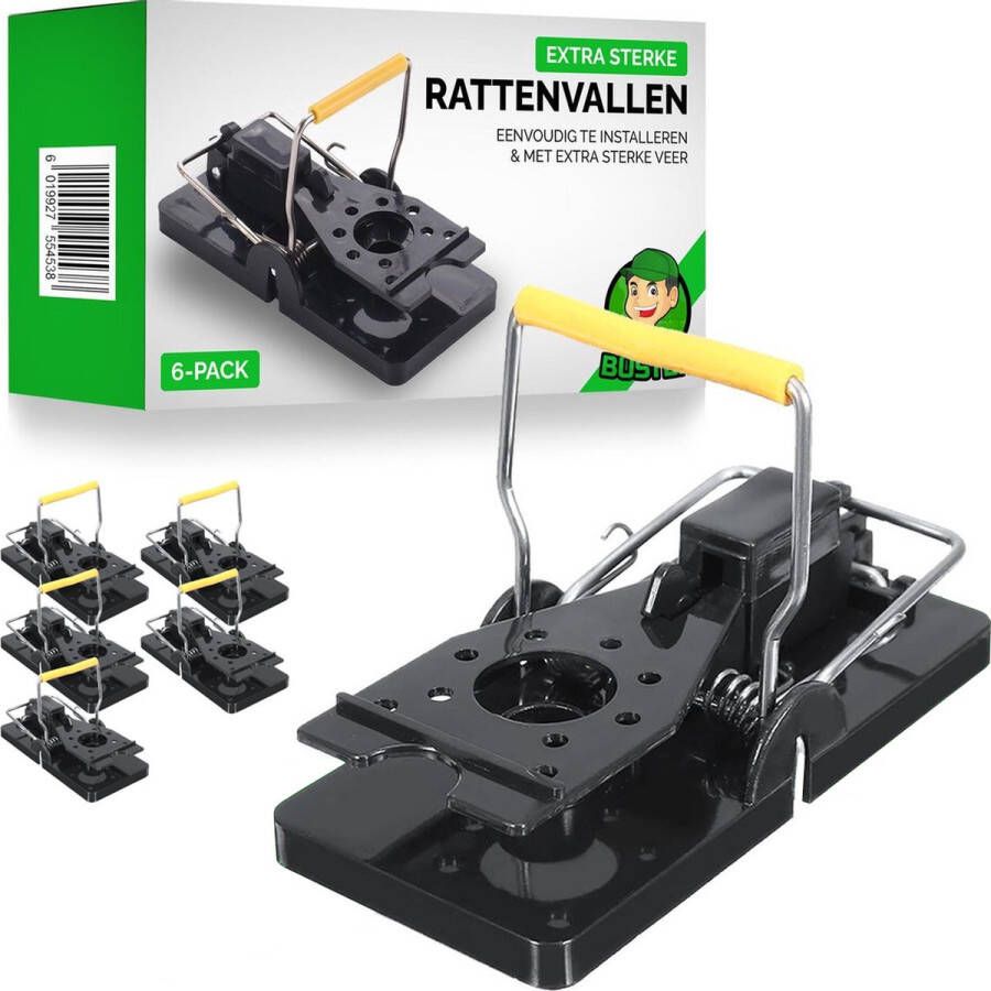 VerminBuster Rattenval 6 stuks Rattenklem Rat Trap Rattenvallen voor binnen en buiten Professionele Rattenklemmen