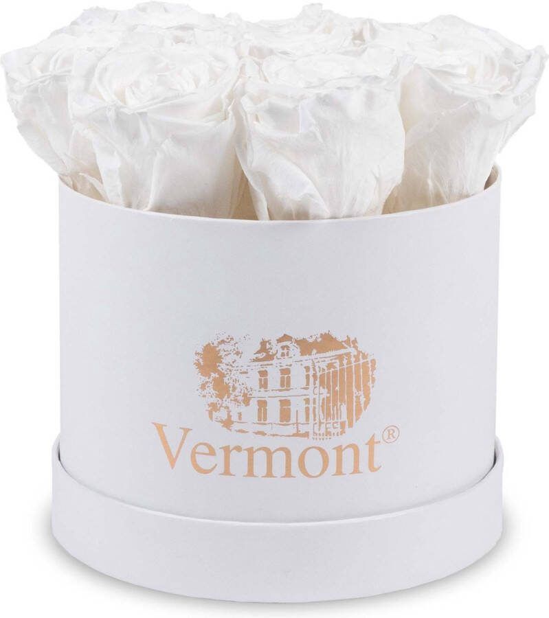 Vermont Flowers Forever Rozen Box Wit droogbloemen 9 rozen