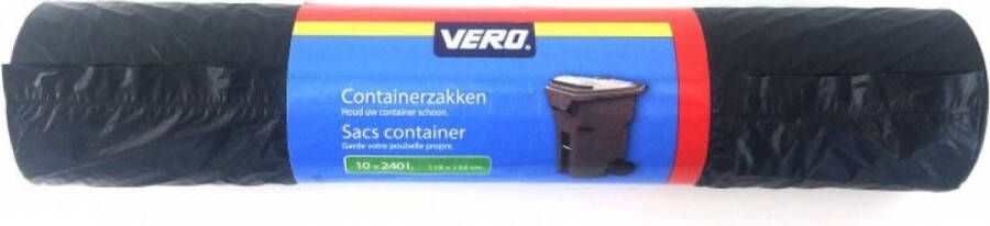 Vero 10x Containerzakken afvalzakken vuilniszakken gerecycled 240 liter Anti geur rolcontainer zakken