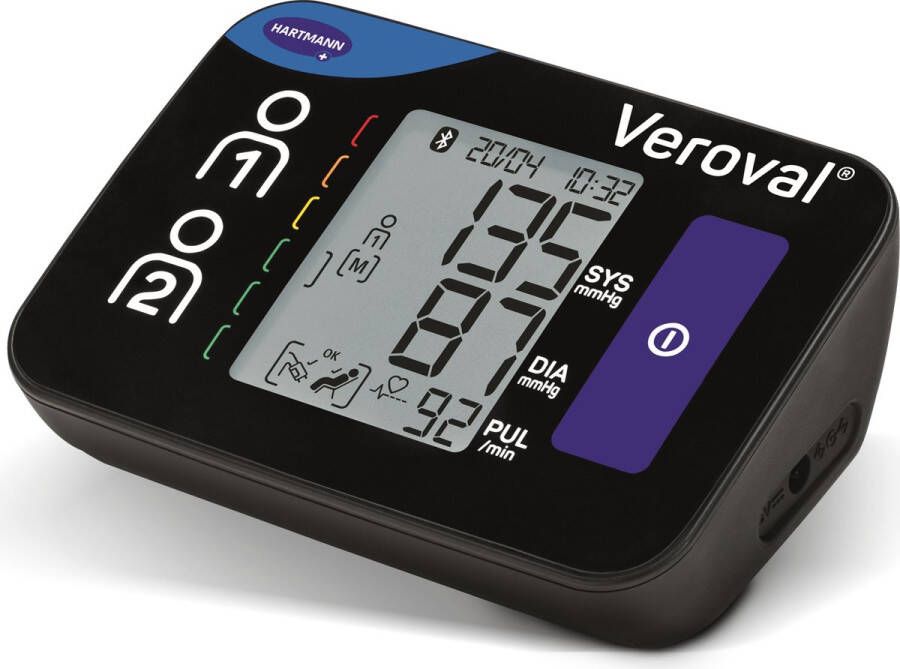 Veroval Compact+ bloeddrukmeter bovenarm met automatische 3-voudige meting die boezemfibrilleren detecteert geschikt bij zwangerschap