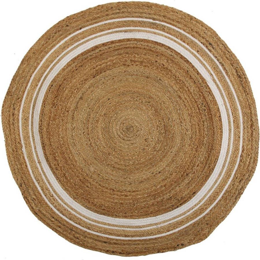 Versa Tapijt Strepen Ø 120 cm Rotan Jute